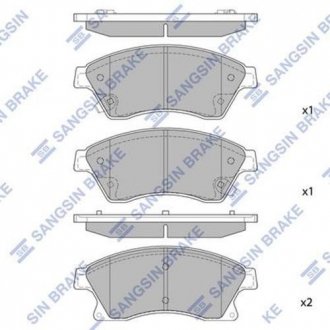 SP1362 Hi-Q (SANGSIN) Колодка тормозов. диск. CHEVROLET CRUZE 09- OPEL ASTRA J передн. (выр-во SANGSIN)