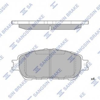 SP1372 Hi-Q (SANGSIN) Комплект тормозных колодок.