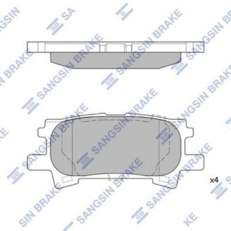 SP1385 Hi-Q (SANGSIN) Колодка гальм. диск. LEXUS RX 03- задн. (вир-во SANGSIN)