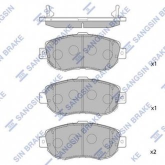 SP1386 Hi-Q (SANGSIN) Комплект гальмівних колодок з 4 шт. дисків