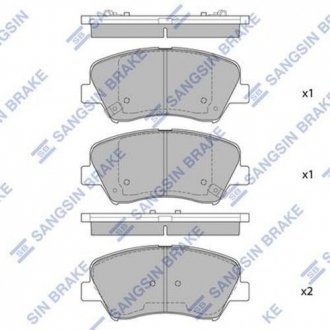 SP1400 Hi-Q (SANGSIN) Колодка тормозов. диск. HYUNDAI ELANTRA 11 – передн. (выр-во SANGSIN)