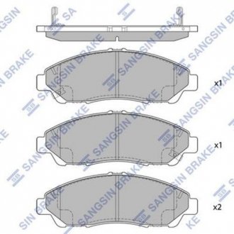 SP1452 Hi-Q (SANGSIN) Колодка гальм. диск. ACURA MDX 07-11 HONDA PILOT 09-11 передн. (вир-во SANGSIN)