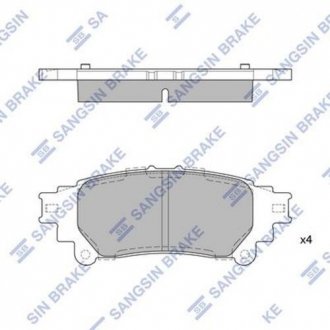 SP1458 Hi-Q (SANGSIN) Колодка тормозов. диск. TOYOTA RX350, RX450H 10 - задн. (выр-во SANGSIN)