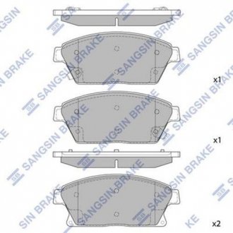 SP1480 Hi-Q (SANGSIN) Колодка тормозов. диск. CHEVROLET CRUZE передн./задн. (выр-во SANGSIN)