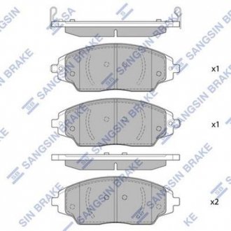 SP1481 Hi-Q (SANGSIN) Колодка тормозов. диск. CHEVROLET AVEO 12 передняя. (выр-во SANGSIN)