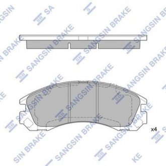 SP1523 Hi-Q (SANGSIN) Комплект гальмівних колодок з 4 шт. дисків