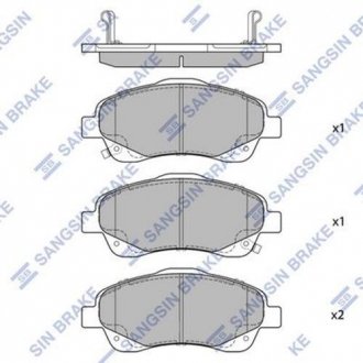 SP1576 Hi-Q (SANGSIN) Комплект гальмівних колодок з 4 шт. дисків