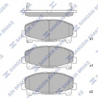 SP1606 Hi-Q (SANGSIN) Комплект тормозных колодок.