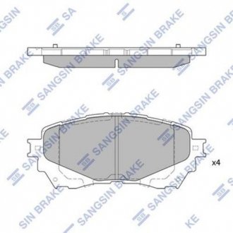 SP1728 Hi-Q (SANGSIN) Комплект гальмівних колодок з 4 шт. дисків