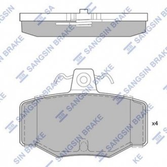 SP1741 Hi-Q (SANGSIN) Комплект гальмівних колодок з 4 шт. дисків