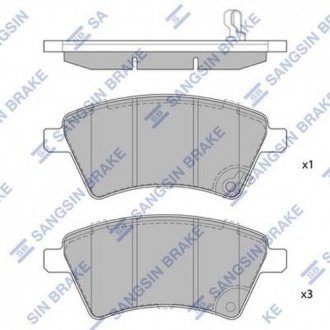 SP1751 Hi-Q (SANGSIN) Колодка тормозов. диск. FIAT SEDICI 06 – передн. (выр-во SANGSIN)