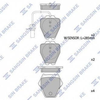 Комплект гальмівних колодок з 4 шт. дисків SP1790