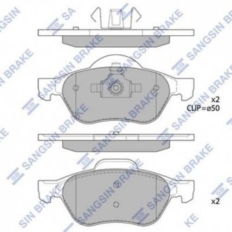 SP1840 Hi-Q (SANGSIN) Колодка гальм. диск. RENAULT LAGUNA II (BG0/1) 01-07 передн. (вир-во SANGSIN)