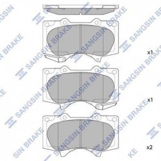 SP2033 Hi-Q (SANGSIN) Колодка тормозов. диск. TOYOTA LAND CRUISER передн. (выр-во SANGSIN)