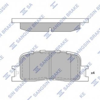 SP2038 Hi-Q (SANGSIN) Колодка тормозов. диск. TOYOTA CAMRY 2.0VVT-I, 2.4VVT-I TS, 3.0 V6 01- задн. (выр-во SANGSIN)