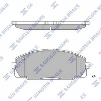 SP2077 Hi-Q (SANGSIN) Комплект тормозных колодок.