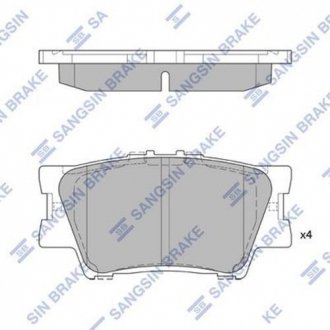 SP2081 Hi-Q (SANGSIN) Колодка гальм. диск. TOYOTA CAMRY, RAV4 2.0I, 2.4I 16V 06 - задн. (вир-во SANGSIN)