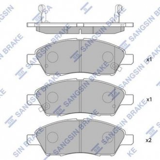 SP2084 Hi-Q (SANGSIN) Колодки тормозные передние дисковые NISSAN MICRA 11-17, TIIDA 04-15, NISSAN NOTE 13-н.в.