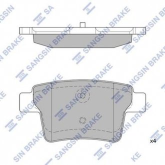 SP2095 Hi-Q (SANGSIN) Комплект гальмівних колодок з 4 шт. дисків