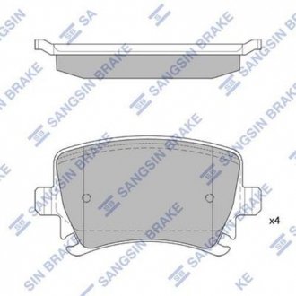 SP2099 Hi-Q (SANGSIN) Комплект тормозных колодок.