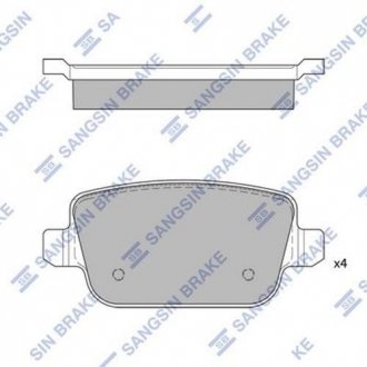 SP2101-R Hi-Q (SANGSIN) Комплект гальмівних колодок з 4 шт. дисків