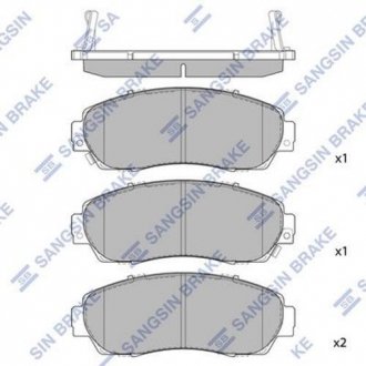 SP2115 Hi-Q (SANGSIN) Комплект тормозных колодок из 4 шт. дисков