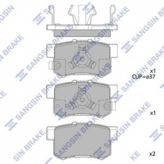 SP2116 Hi-Q (SANGSIN) Колодка тормозов. диск. HONDA CR-V, FR-V 05-, ACCORD 08- задн. (выр-во SANGSIN)