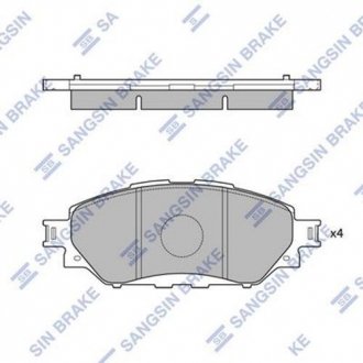 SP4243 Hi-Q (SANGSIN) Комплект гальмівних колодок з 4 шт. дисків