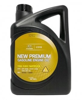 05100-00461 Hyundai/Kia/Mobis Олива двигуна 4L Hyundai New Premium Gasoline Oil 0W-20