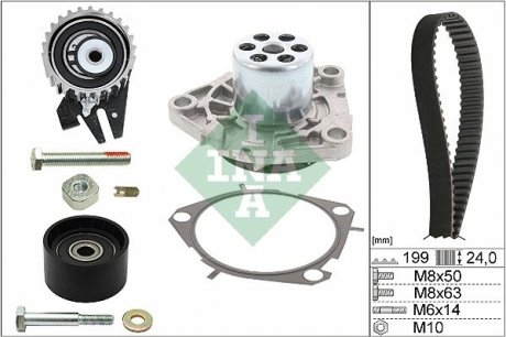 530 0562 30 INA К-кт ГРМ+помпа Fiat Doblo 1.6 D Multijet/1.6 D 02.10-