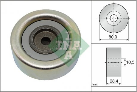 532 0933 10 INA Ролик генератора Mitsubishi Pajero/L200 2.5 DI-D 07- (паразитний) (80х28.4) INA 532 0933 10