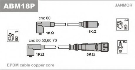 ABM18P Janmor Провід в/в (каучук) Golf /Jetta 1.3 84-91