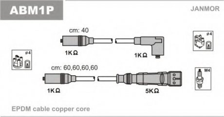 ABM1P Janmor Провід в/в(4 цил.) Audi 100 2.0 90-