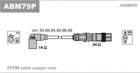 ABM79P Janmor Проволока высокого напряжения VW Transporter IV Bus (70xb, 70xc, 7db, 7dw)