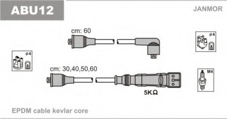 ABU12 Janmor Проволоки В/В VW Golf II 1.8 -91, Golf III 1.4 91-/Skoda Octavia 1.6 96-