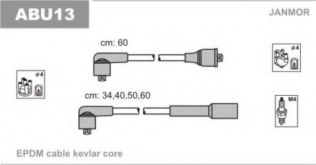 ABU13 Janmor Проводи в/в (каучук Kevlar) VW Golf 3 1.8-2.0 91-