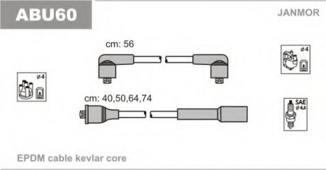 ABU60 Janmor Провода в/в (каучук Kevlar/L 56cm) VW Golf III-IV 1.6