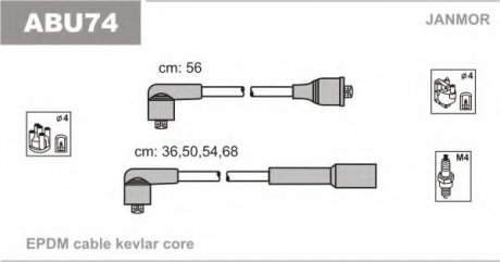 ABU74 Janmor К-кт дротів в/в (каучук) Skoda Octavia 1.6 96-04