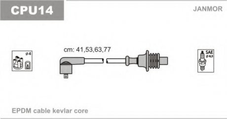 CPU14 Janmor К-кт високовольтних проводів Citroen, Peugeot 1.6-2.0 89-