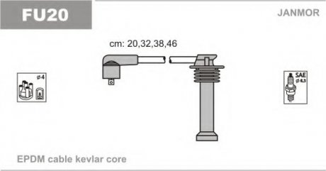 FU20 Janmor К-кт в/в провода Ford Focus 1,8I.2,0I.Mondeo 1,6I-2,0 (каучук)