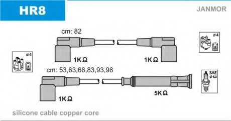 HR8 Janmor К-кт проводов Bmw 6CYL, 3,0