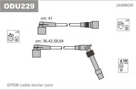 ODU229 Janmor Провода в/в Opel 1.4 Astra/ Corsa/Vectra