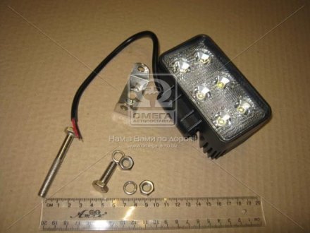 453701046 JUBANA Фара LED прямокутна. 18W, 6 ламп, 110*114,5мм, 1200Lm широкий промінь 12/24V 6000K (LITLEDA, JUBANA)