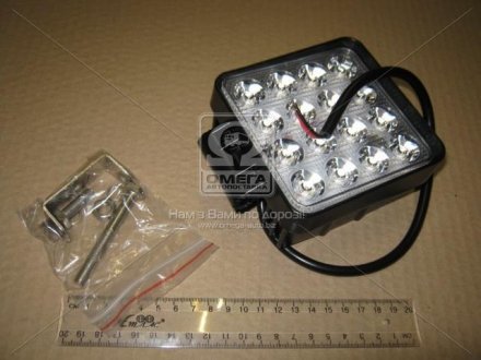 453701051 JUBANA Фара LED квадратная 48W, 16 ламп, 110*164мм, 3300Lm узкий луч 12/24V 6000K (ТМ) JUBANA)