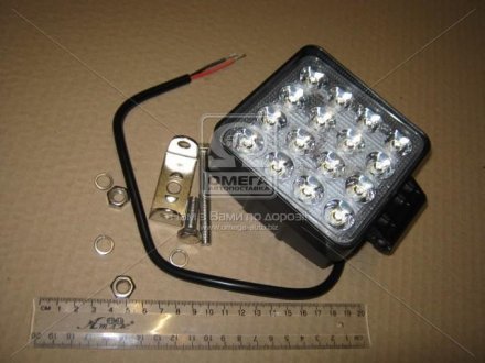 453701052 JUBANA Фара LED квадратная 48W, 16 ламп, 110*110мм, 3300Lm широкий луч 12/24V 6000K (ТМ) JUBANA)