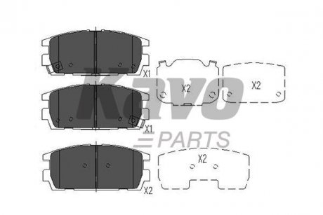 KBP-3017 KAVO Колодки гальмівні (задні) Hyundai Terracan 01-06 KAVO PARTS KBP-3017