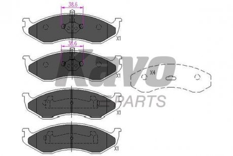 KBP-4016 KAVO KAVO PARTS JEEP Тормозн.колодки передн. Grand Cherokee,Kia Carnival