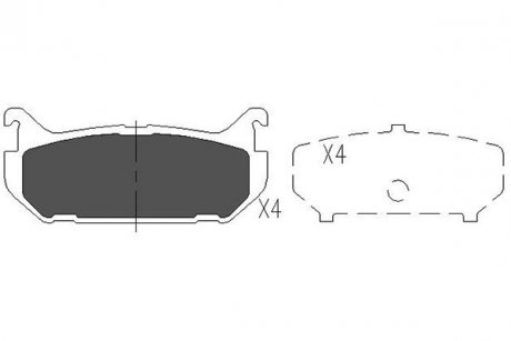 KBP-4508 KAVO KAVO PARTS MAZDA Тормозные колодки задн.626 92-97, Xedos-6 92-96