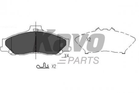 KBP-4510 KAVO KAVO PARTS MAZDA Гальмівні колодки передн. B-serie,BT-50,Ford Ranger 1.8/3.0 96-