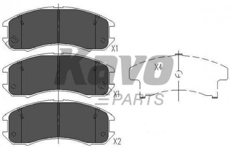 KBP-4525 KAVO KAVO PARTS MAZDA колодки гальмівні передние 626 1,8-2,2 89-92